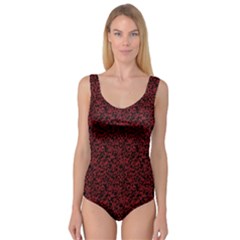 Red Coral Pattern Princess Tank Leotard 