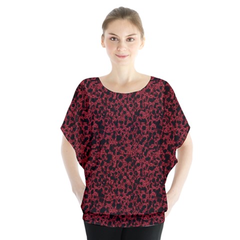 Red Coral Pattern Blouse by Valentinaart