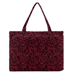 Red Coral Pattern Medium Zipper Tote Bag