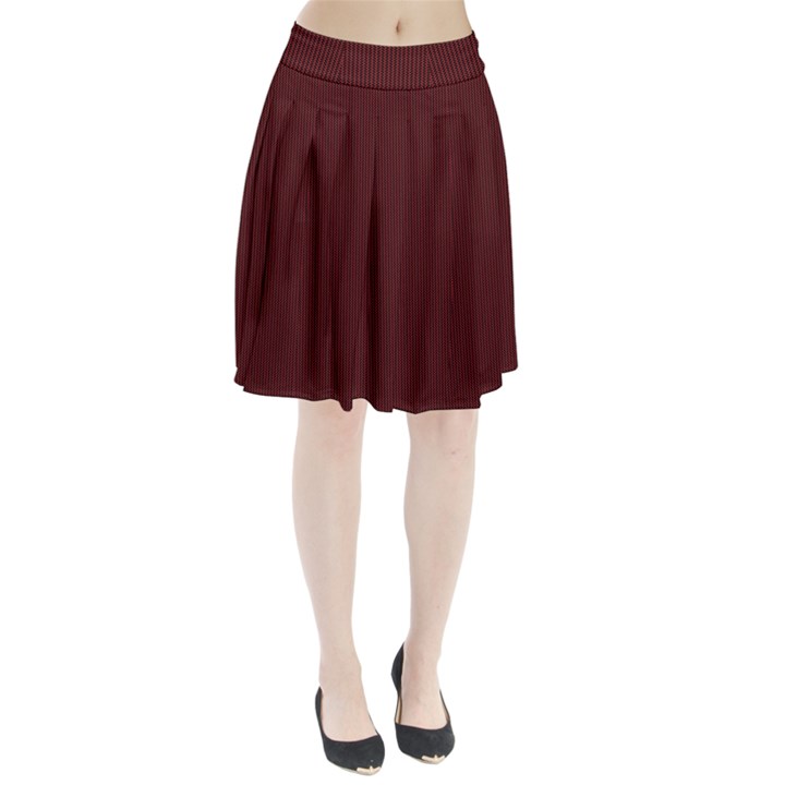 Red texture Pleated Skirt