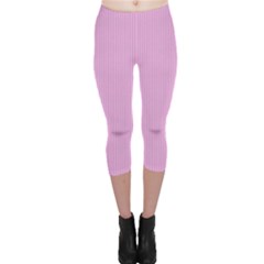 Pink Texture Capri Leggings  by Valentinaart