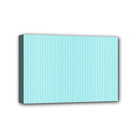 Light Blue Texture Mini Canvas 6  X 4 