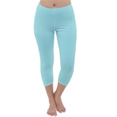 Light Blue Texture Capri Winter Leggings  by Valentinaart