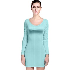 Light Blue Texture Long Sleeve Velvet Bodycon Dress by Valentinaart