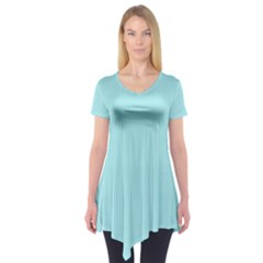 Light Blue Texture Short Sleeve Tunic 