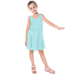 Light Blue Texture Kids  Sleeveless Dress by Valentinaart