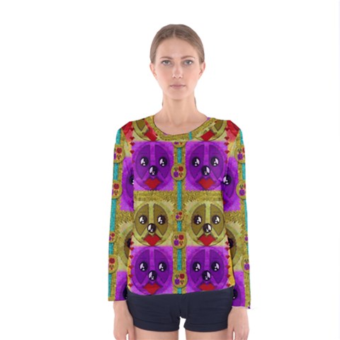 Peace Dogs Women s Long Sleeve Tee by pepitasart