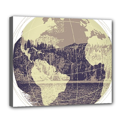 River Globe Deluxe Canvas 24  X 20   by MTNDesignco