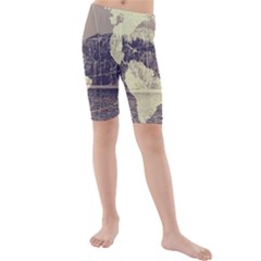 River Globe Kids  Mid Length Swim Shorts by MTNDesignco