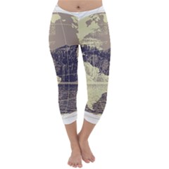 River Globe Capri Winter Leggings  by MTNDesignco