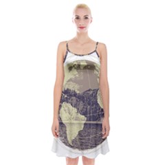 River Globe Spaghetti Strap Velvet Dress by MTNDesignco