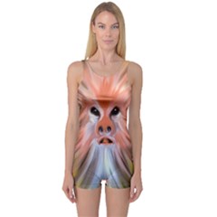 Monster Ghost Horror Face One Piece Boyleg Swimsuit by Nexatart