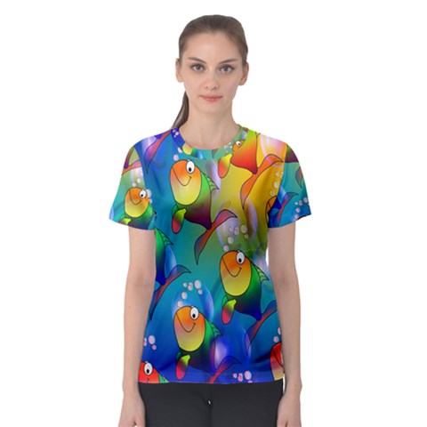 Fish Pattern Women s Sport Mesh Tee by Nexatart