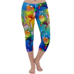 Fish Pattern Capri Yoga Leggings