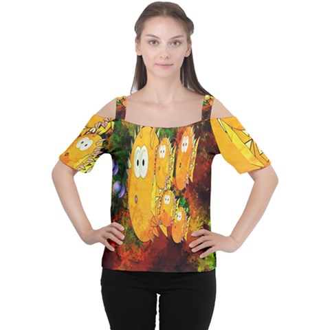 Abstract Fish Artwork Digital Art Women s Cutout Shoulder Tee by Nexatart