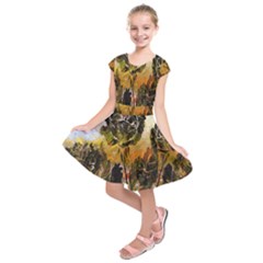 Abstract Digital Art Kids  Short Sleeve Dress