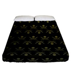 Abstract Skulls Death Pattern Fitted Sheet (queen Size)