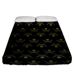 Abstract Skulls Death Pattern Fitted Sheet (king Size)