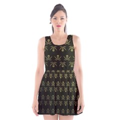 Abstract Skulls Death Pattern Scoop Neck Skater Dress by Nexatart