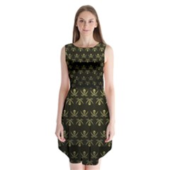 Abstract Skulls Death Pattern Sleeveless Chiffon Dress   by Nexatart