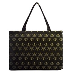 Abstract Skulls Death Pattern Medium Zipper Tote Bag