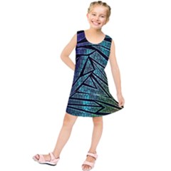 Abstract Background Rainbow Metal Kids  Tunic Dress