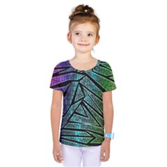 Abstract Background Rainbow Metal Kids  One Piece Tee