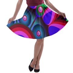 Abstract Digital Art  A-line Skater Skirt