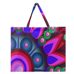 Abstract Digital Art  Zipper Large Tote Bag