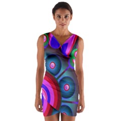 Abstract Digital Art  Wrap Front Bodycon Dress