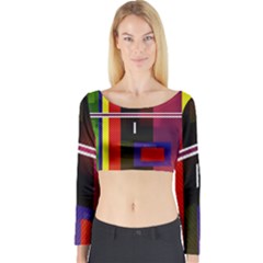 Abstract Art Geometric Background Long Sleeve Crop Top