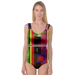 Abstract Art Geometric Background Princess Tank Leotard 