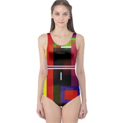 Abstract Art Geometric Background One Piece Swimsuit