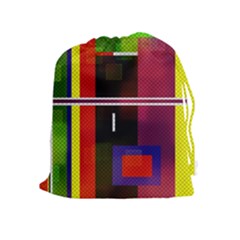 Abstract Art Geometric Background Drawstring Pouches (extra Large)