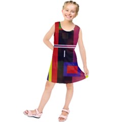 Abstract Art Geometric Background Kids  Tunic Dress