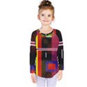 Abstract Art Geometric Background Kids  Long Sleeve Tee View1