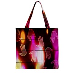 Abstract Background Design Squares Zipper Grocery Tote Bag