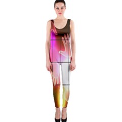 Abstract Background Design Squares Onepiece Catsuit by Nexatart