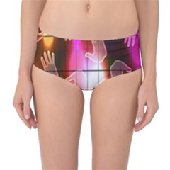 Abstract Background Design Squares Mid-waist Bikini Bottoms by Nexatart