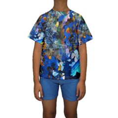 Abstract Farm Digital Art Kids  Short Sleeve Swimwear by Nexatart