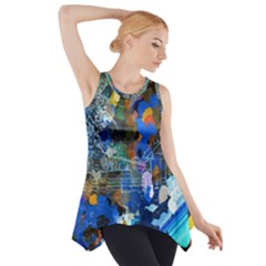 Abstract Farm Digital Art Side Drop Tank Tunic by Nexatart