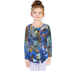 Abstract Farm Digital Art Kids  Long Sleeve Tee