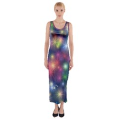 Abstract Background Graphic Design Fitted Maxi Dress by Nexatart