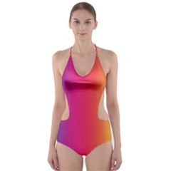 Abstract Rainbow Cut-out One Piece Swimsuit by Nexatart