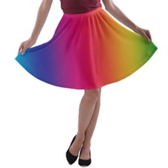 Abstract Rainbow A-line Skater Skirt