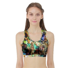 Abstract Digital Art Sports Bra With Border