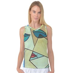 Abstract Art Face Women s Basketball Tank Top