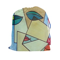 Abstract Art Face Drawstring Pouches (xxl) by Nexatart