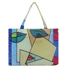 Abstract Art Face Medium Zipper Tote Bag