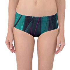 Abstract Green Purple Mid-waist Bikini Bottoms by Nexatart